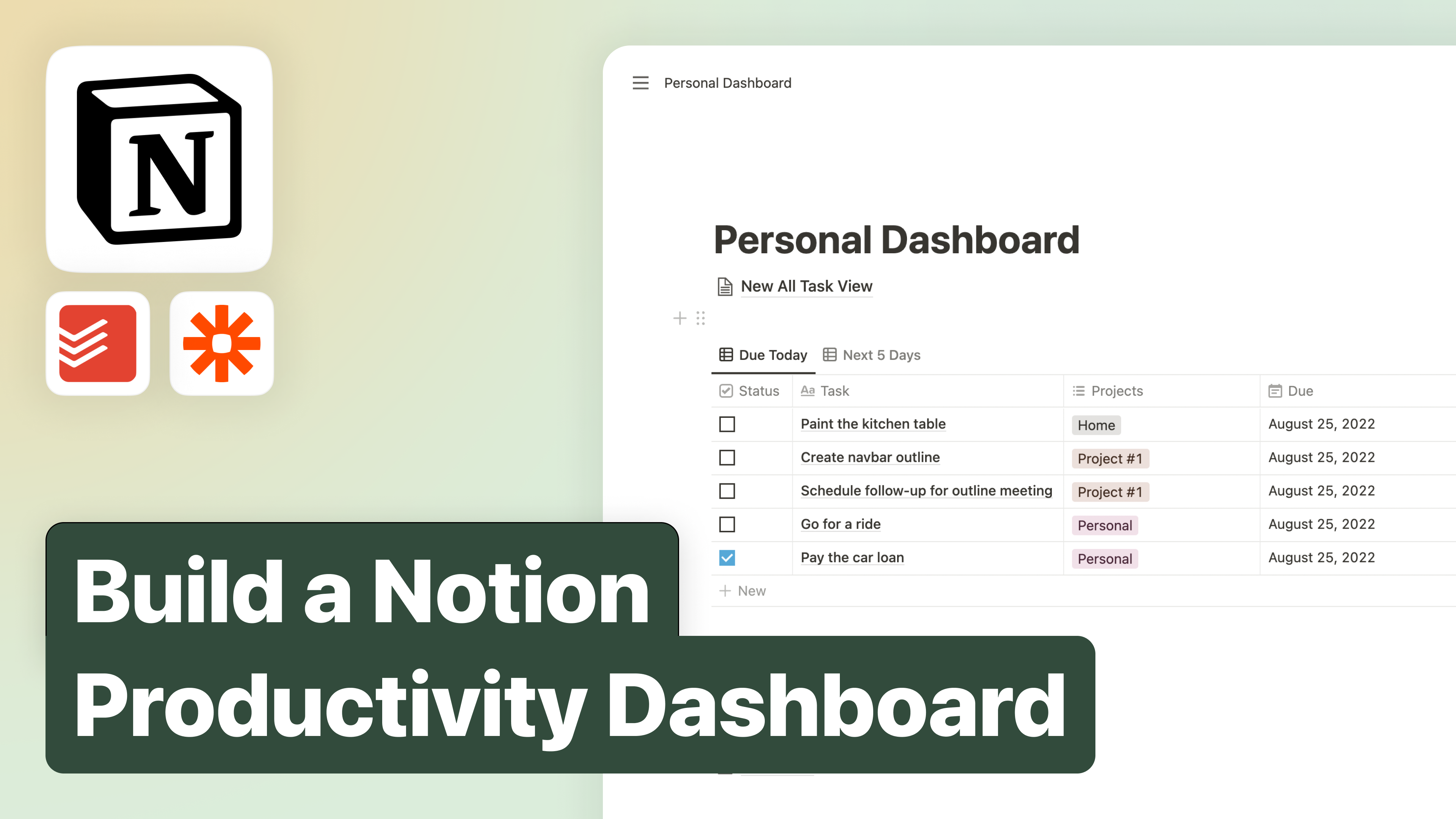 Create a productivity dashboard in Notion + Free Notion Template